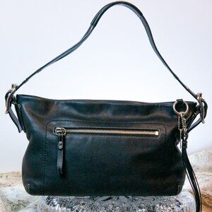 Y2K COACH 1417 East/West Soft Leather Duffle Purse Tassel Vintage Black Shoulder